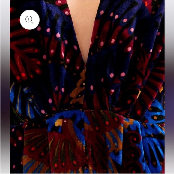 NEW FARM Rio Midnight Island Black Velvet Tropical Jumpsuit, M - Picture 5 of 14